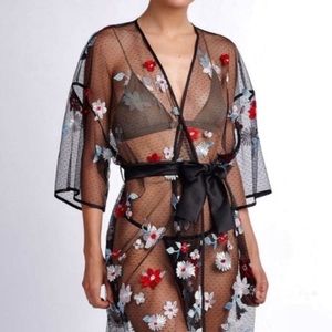 Rya Collection sheer lace embroidered cover up